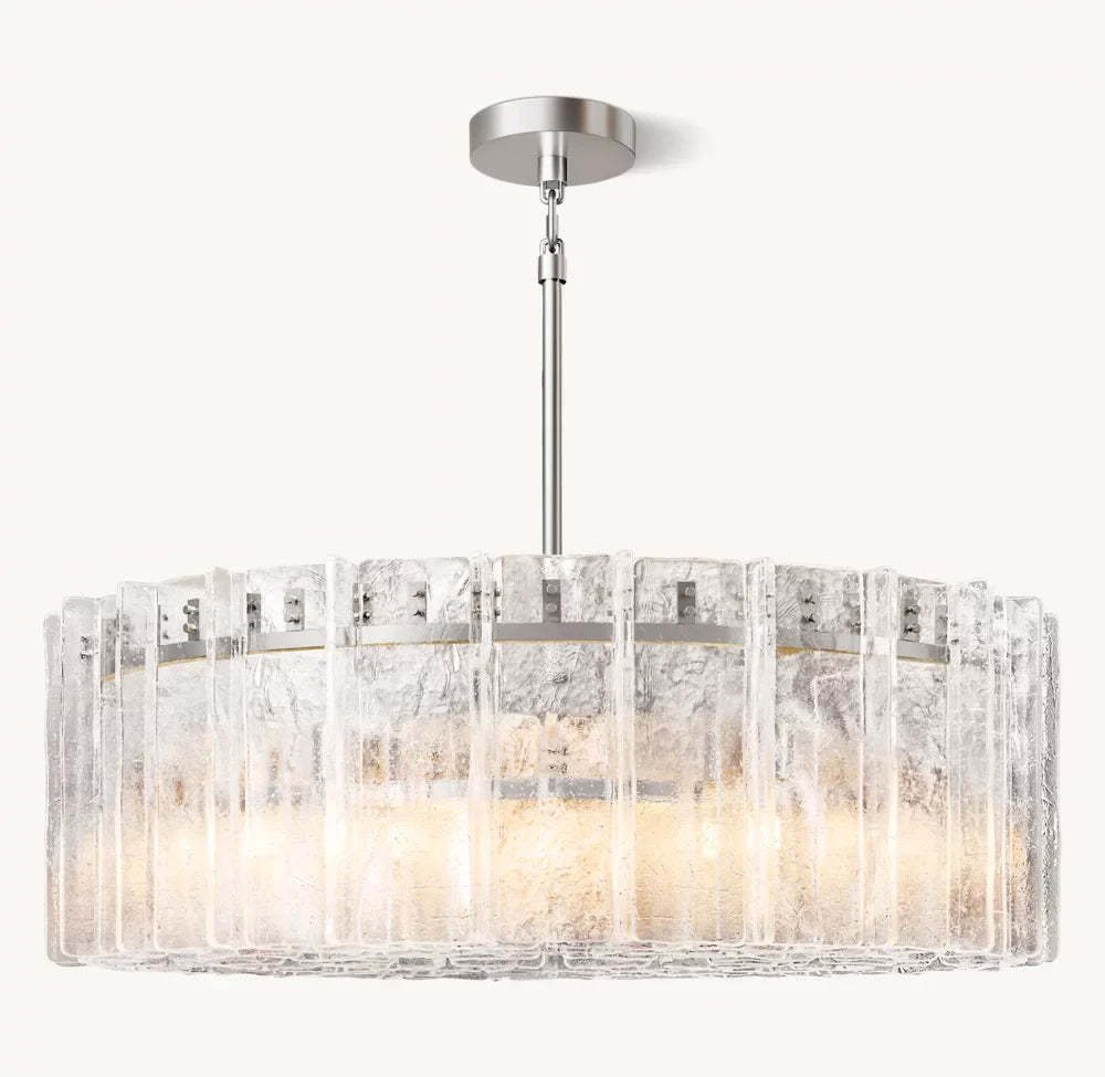 Lattice Clear Glass Round Chandelier 48"