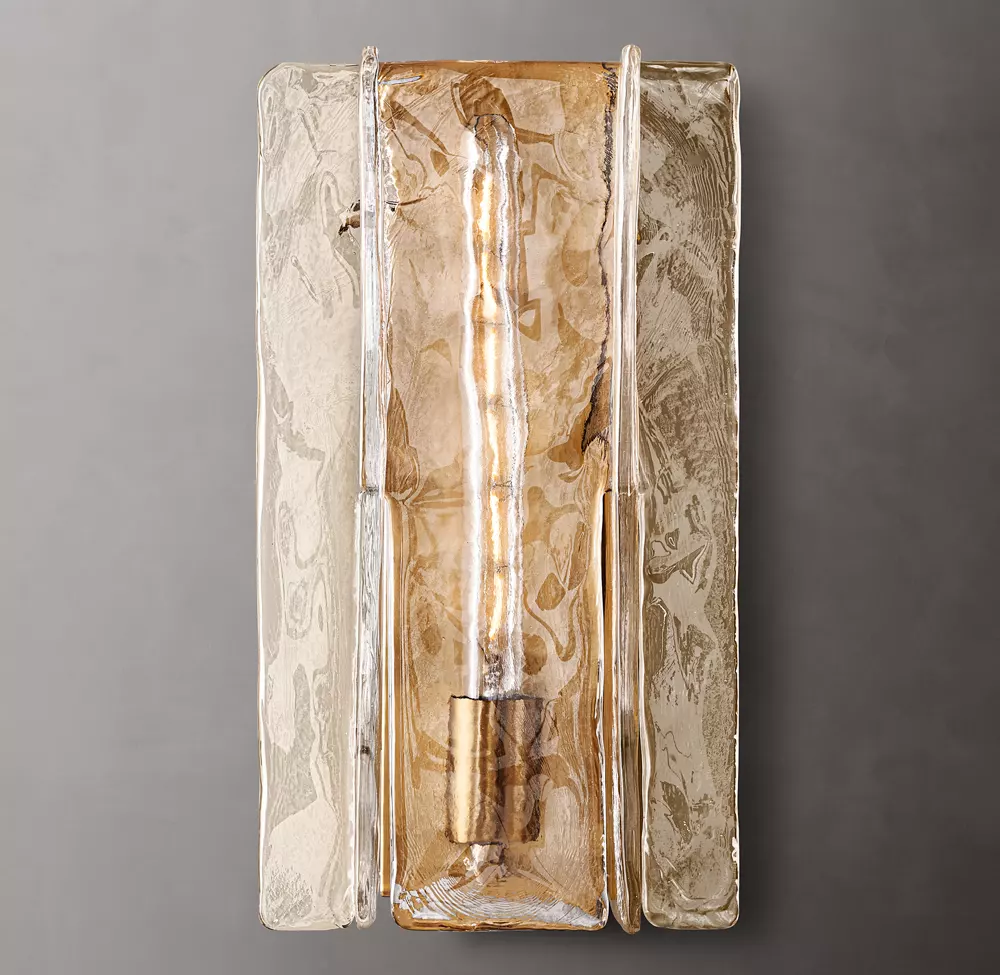 Lattice Clear Glass Sconce 15"