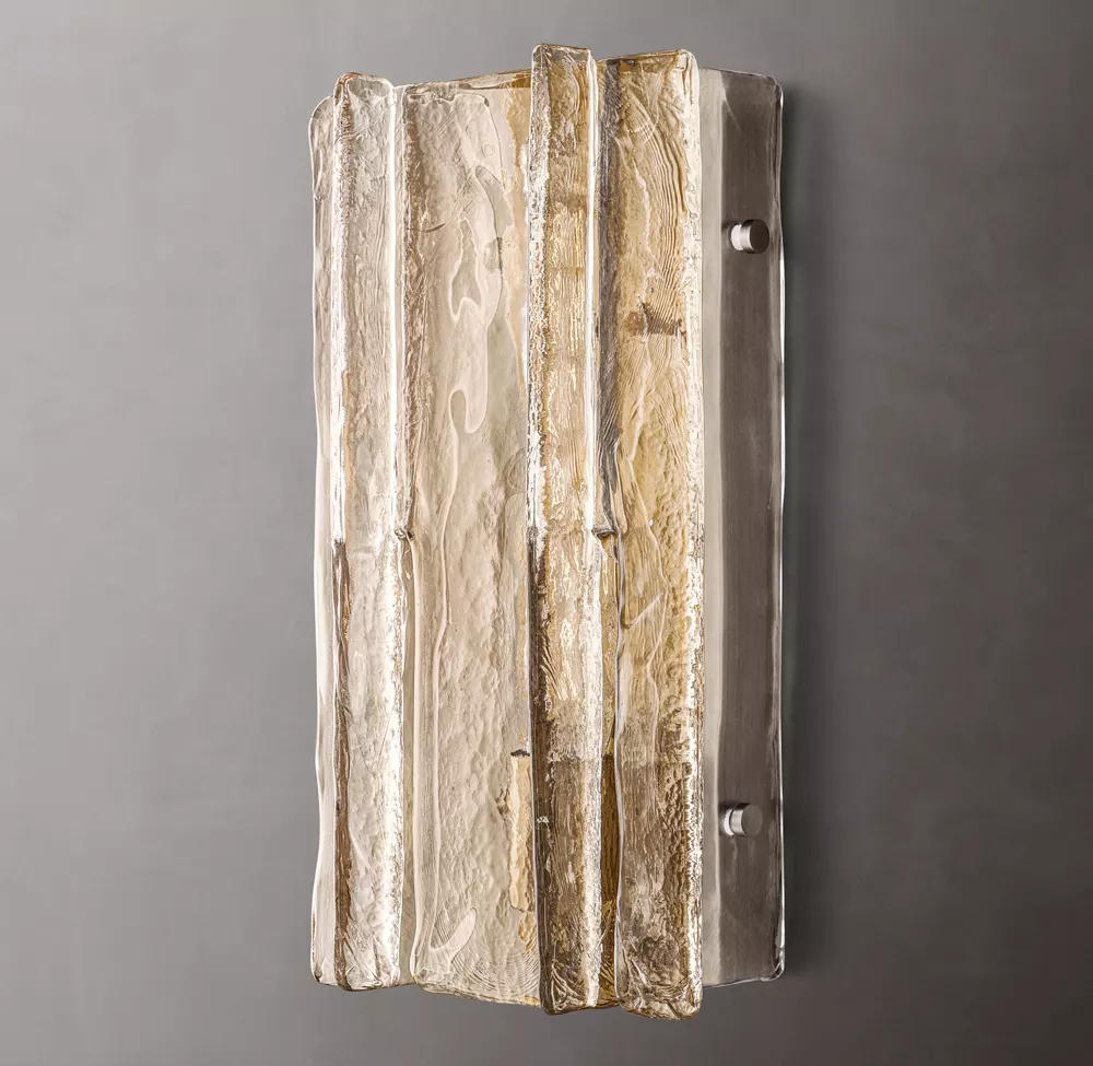 Lattice Clear Glass Sconce 15"