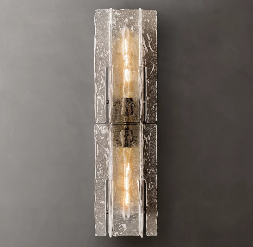 Lattice Clear Glass Sconce 30"