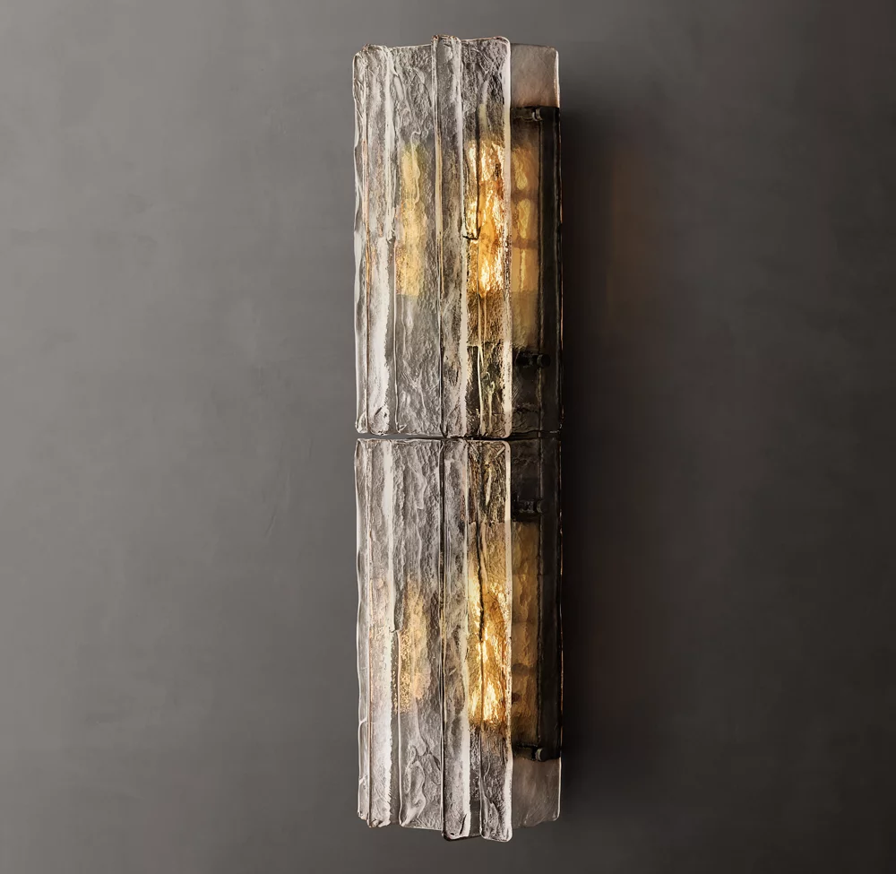 Lattice Clear Glass Sconce 30"