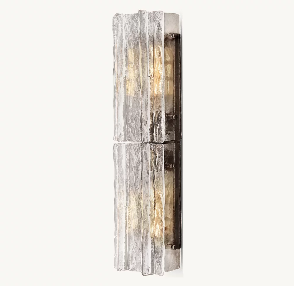 Lattice Clear Glass Sconce 30"