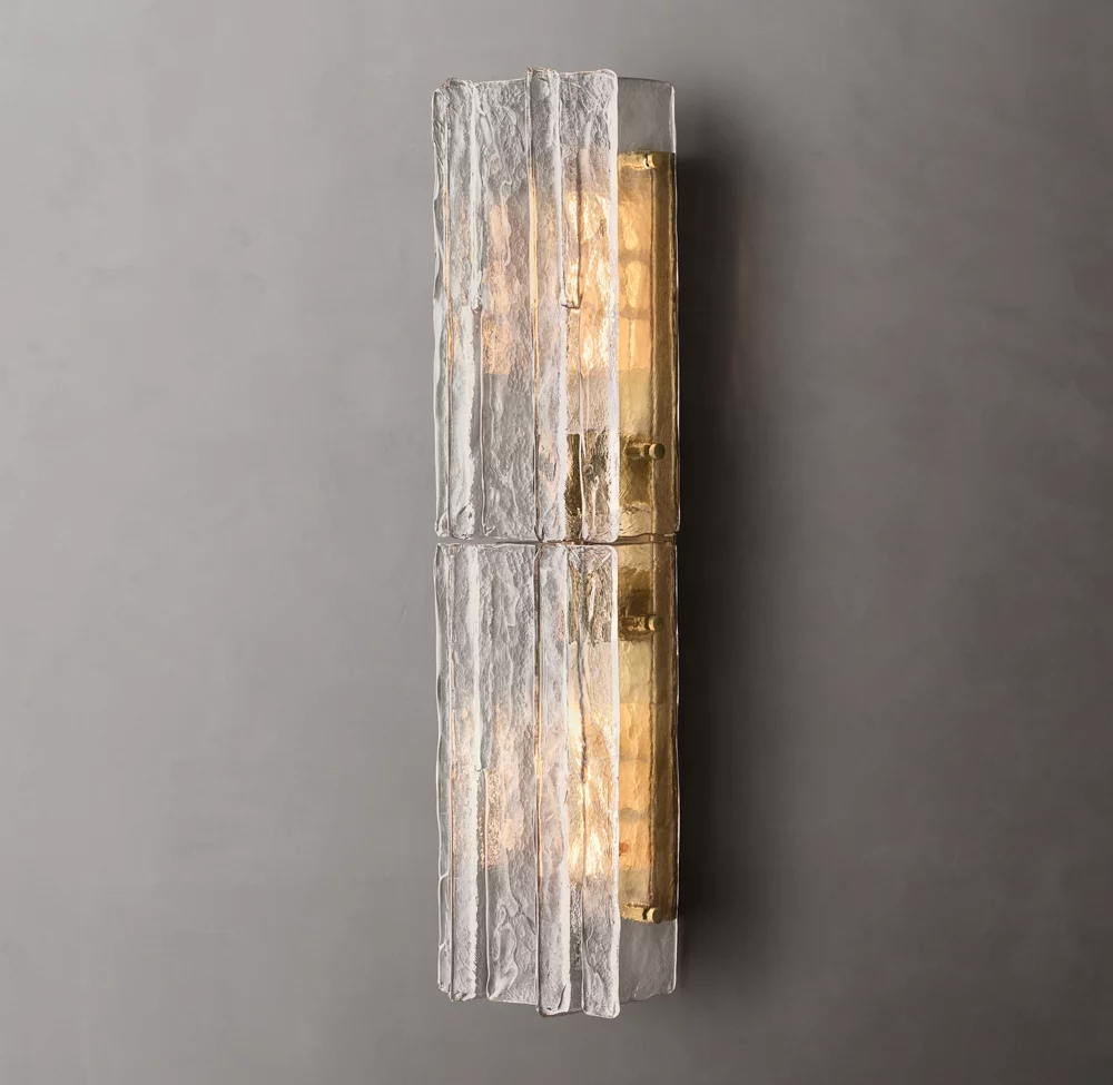 Lattice Clear Glass Sconce 30"