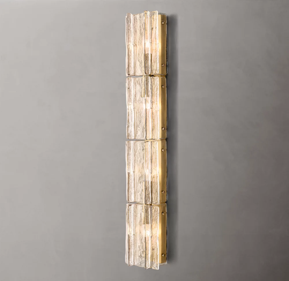 Lattice Clear Glass Sconce 49" 61" 