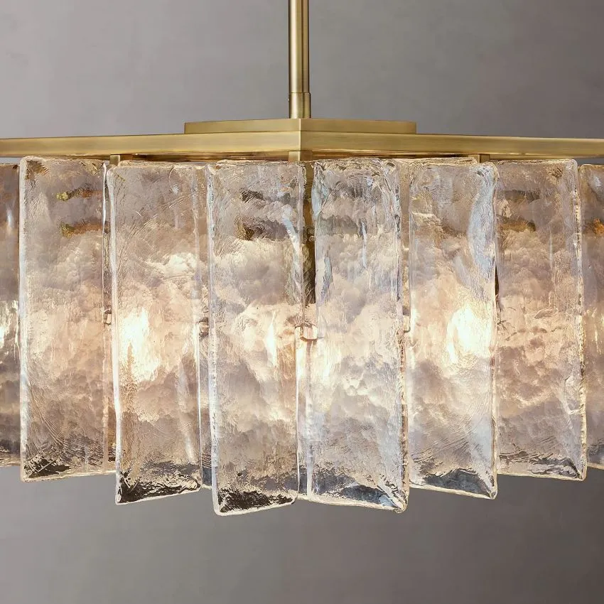 Lattice Linear Glass Chandelier 49" 10-Lights