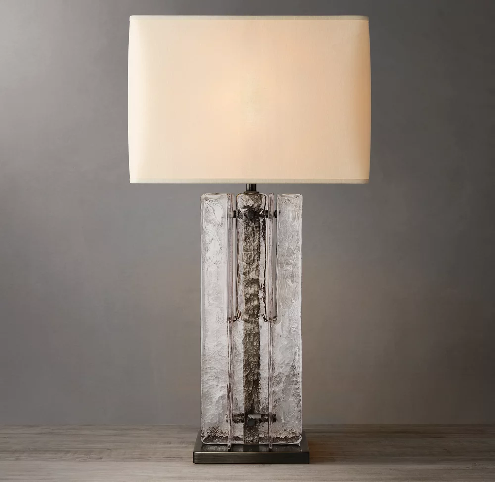 Lattice Clear Glass Table Lamp