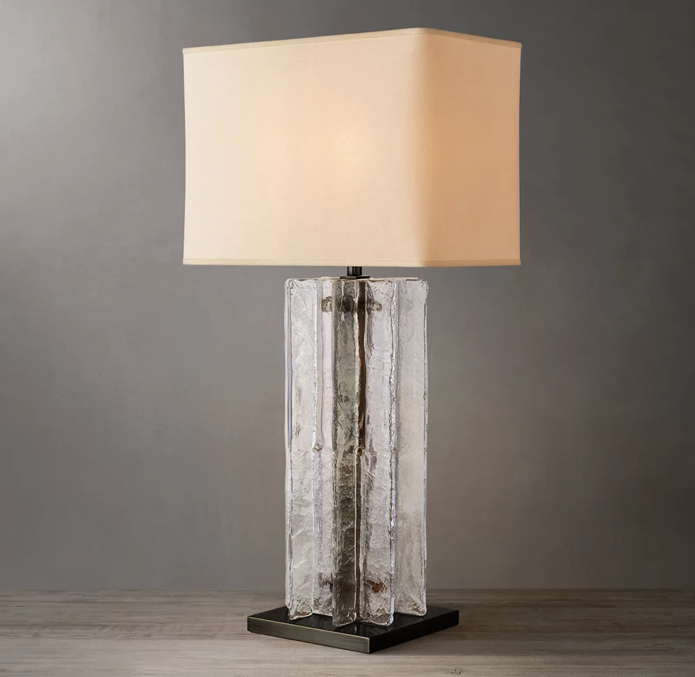 Lattice Clear Glass Table Lamp