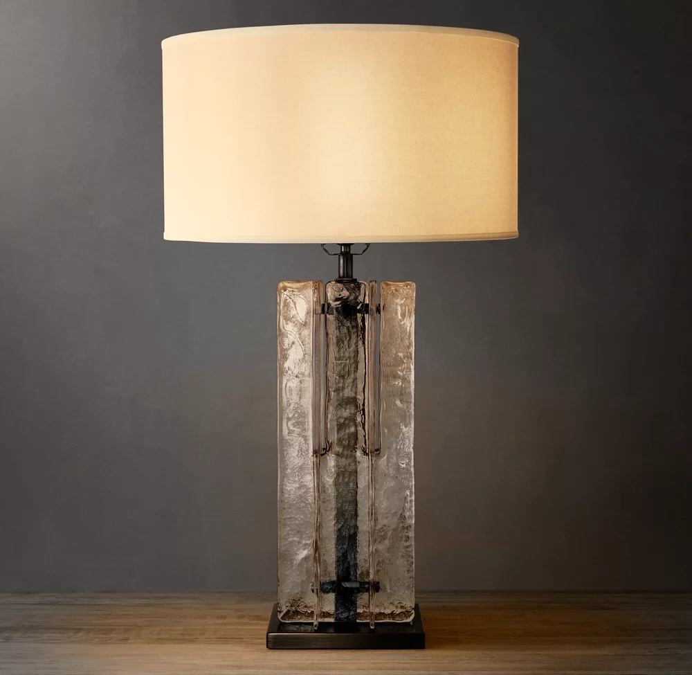 Lattice Clear Glass Table Lamp