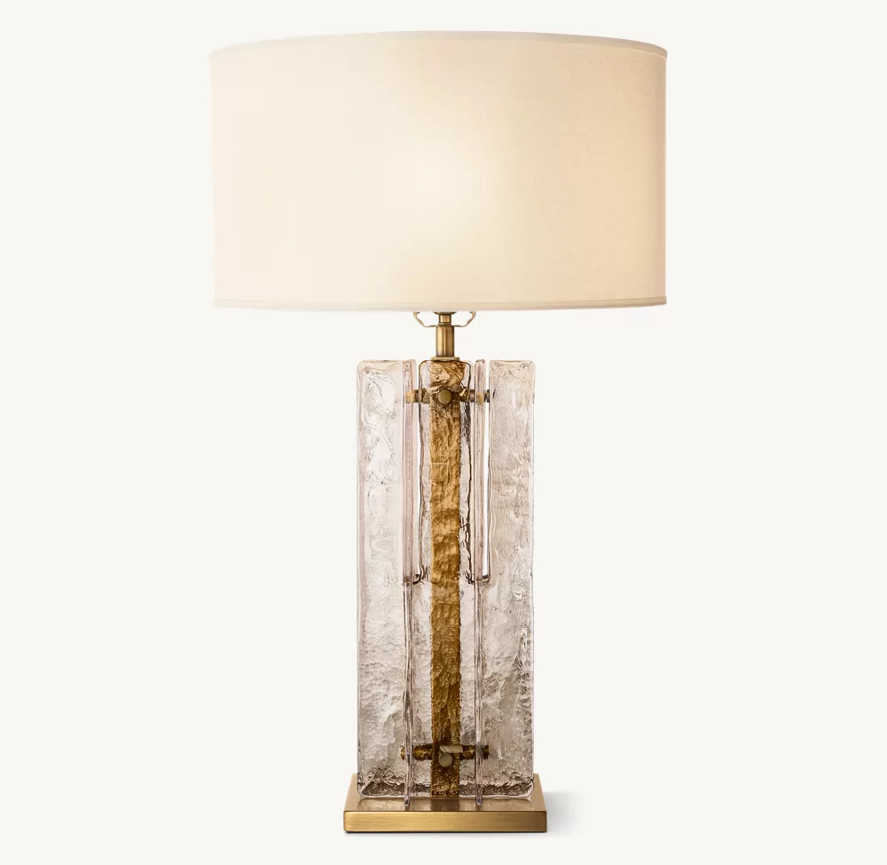 Lattice Smoke Glass Table Lamp