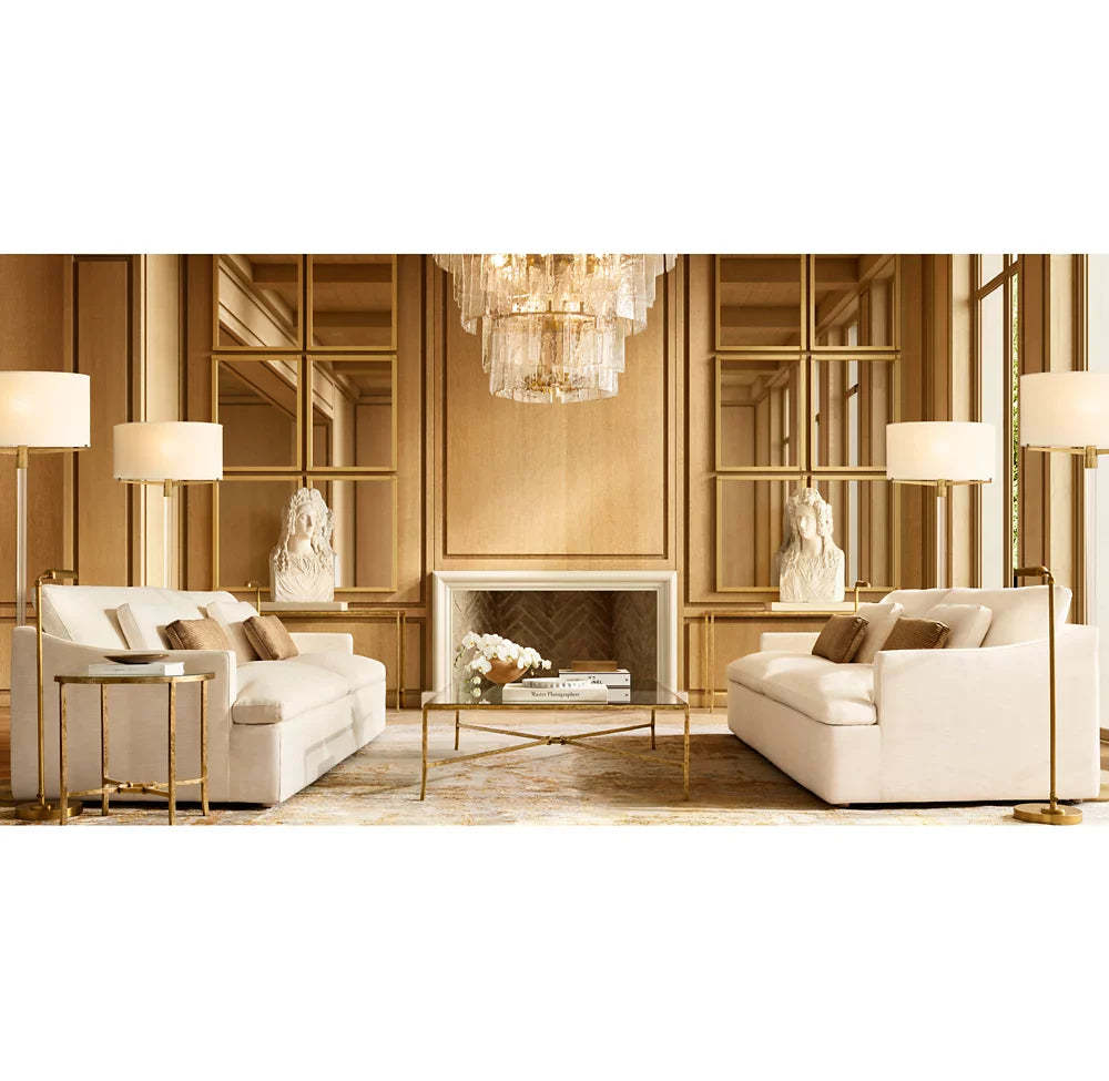 Lattice clear glass tiered round chandelier 47"