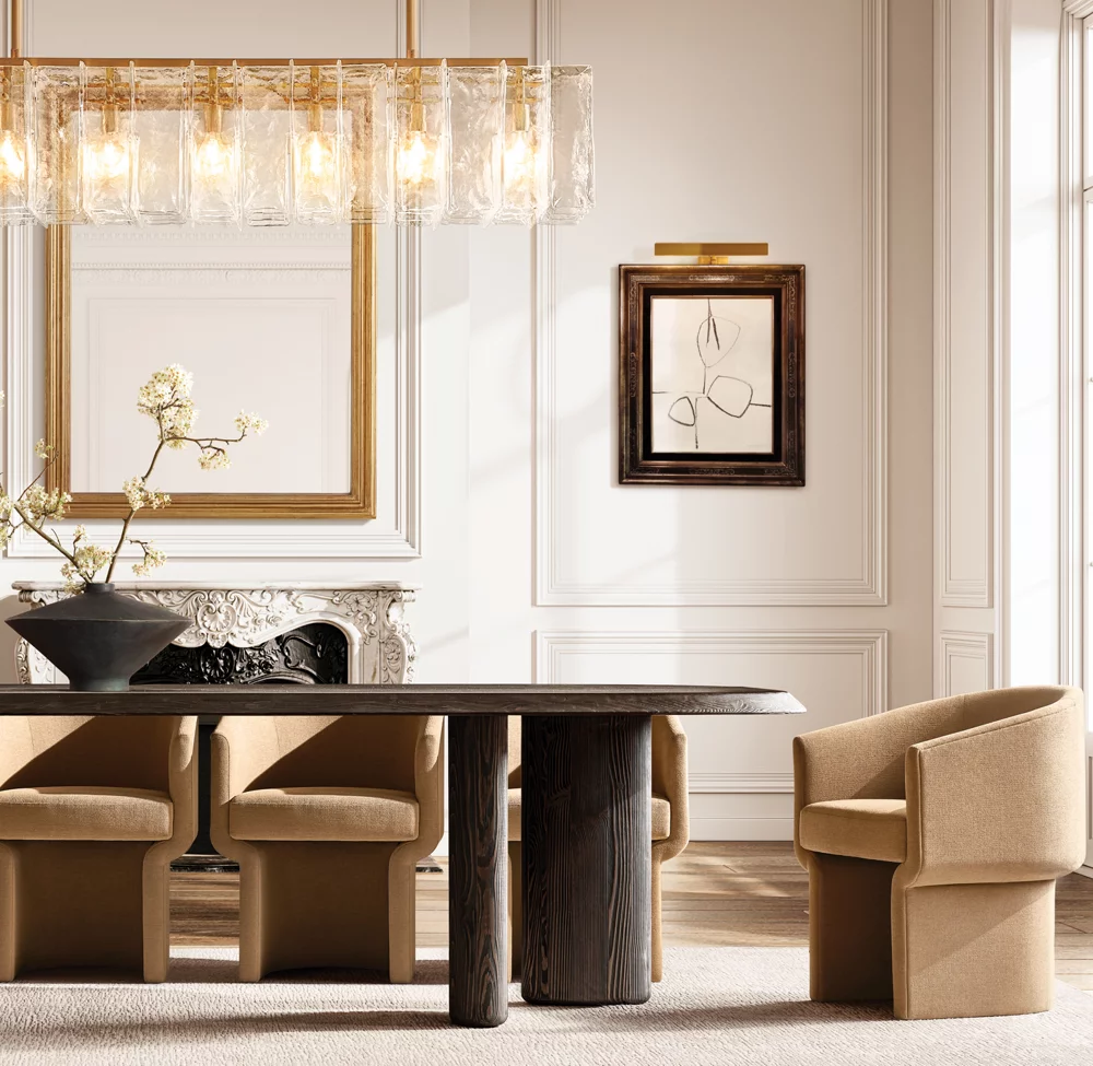 Lattice smoke glass linear chandelier 67"