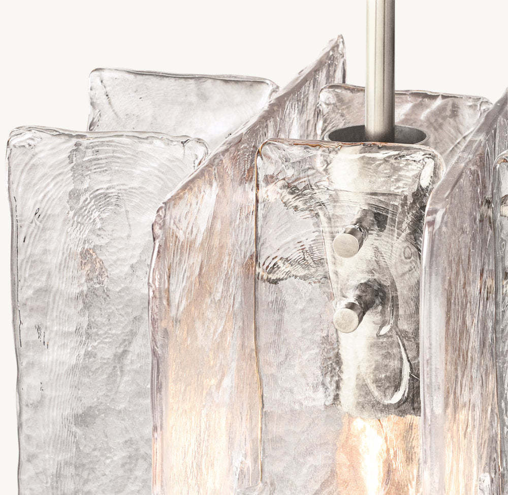 Lattice smoke glass pendant