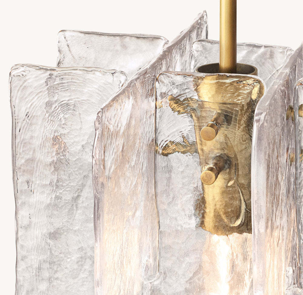 Lattice smoke glass pendant