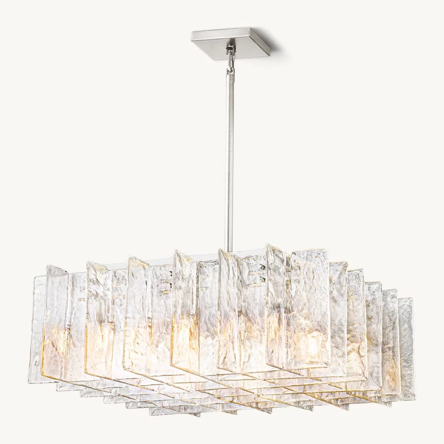 Lattice square chandelier 37"