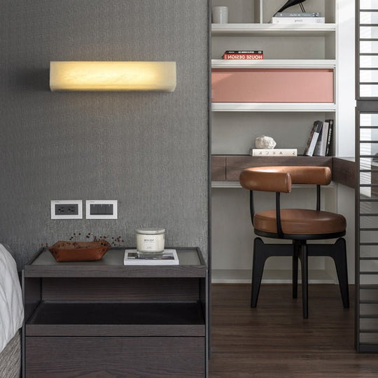 Simple Alabaster  Wall Sconce-konalight