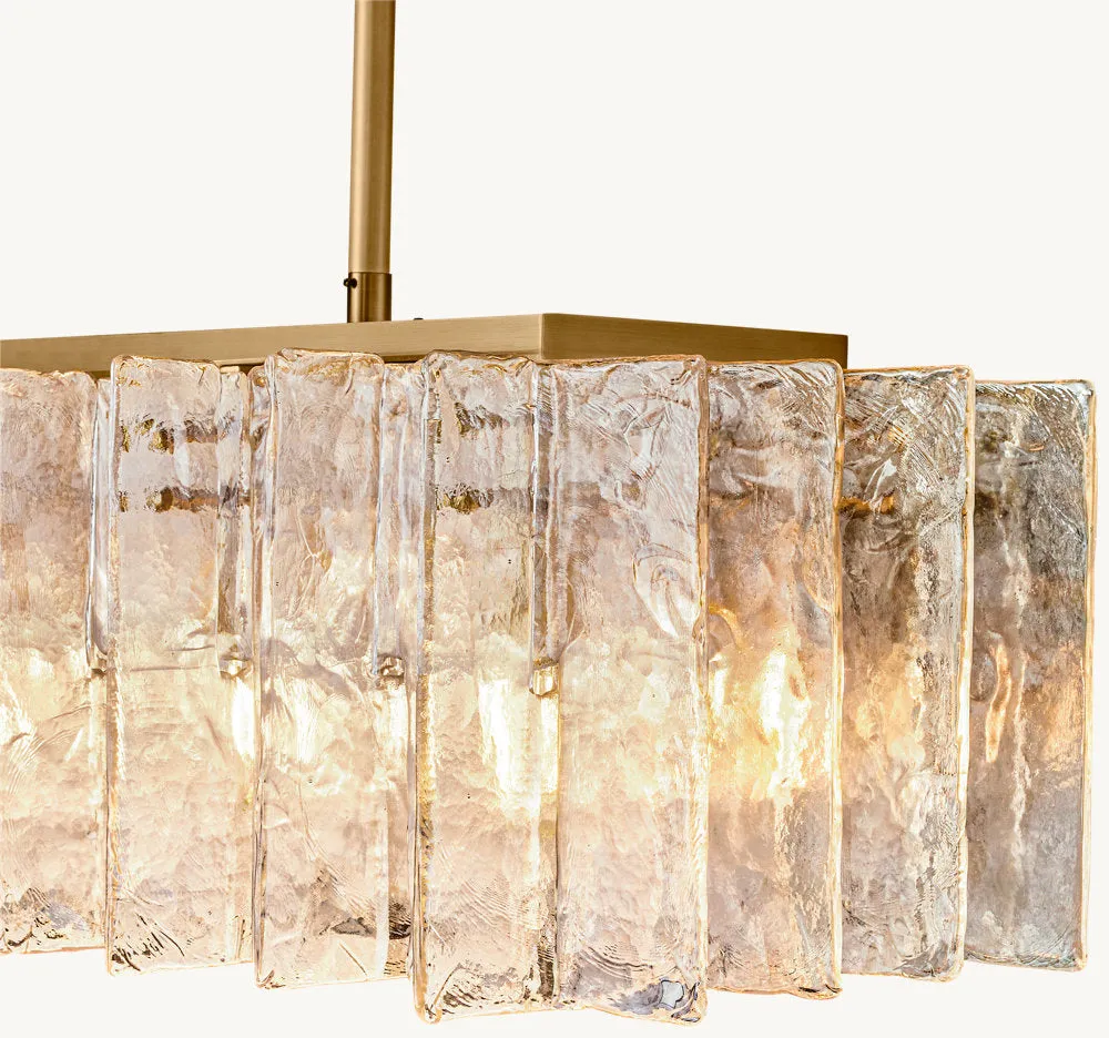 Lattice Smoke Glass Rectangular Chandelier