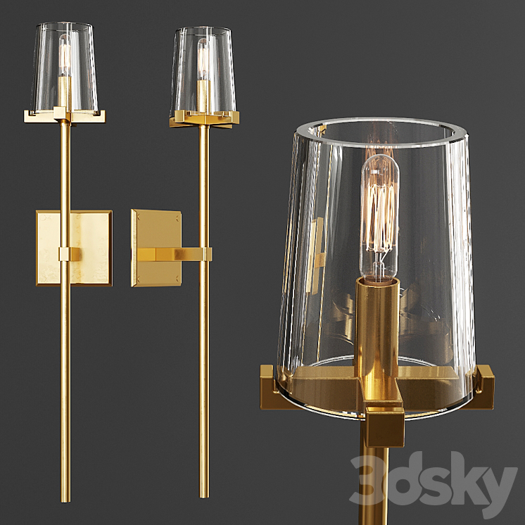 Torch Clear Glass Wall Sconce-konalight