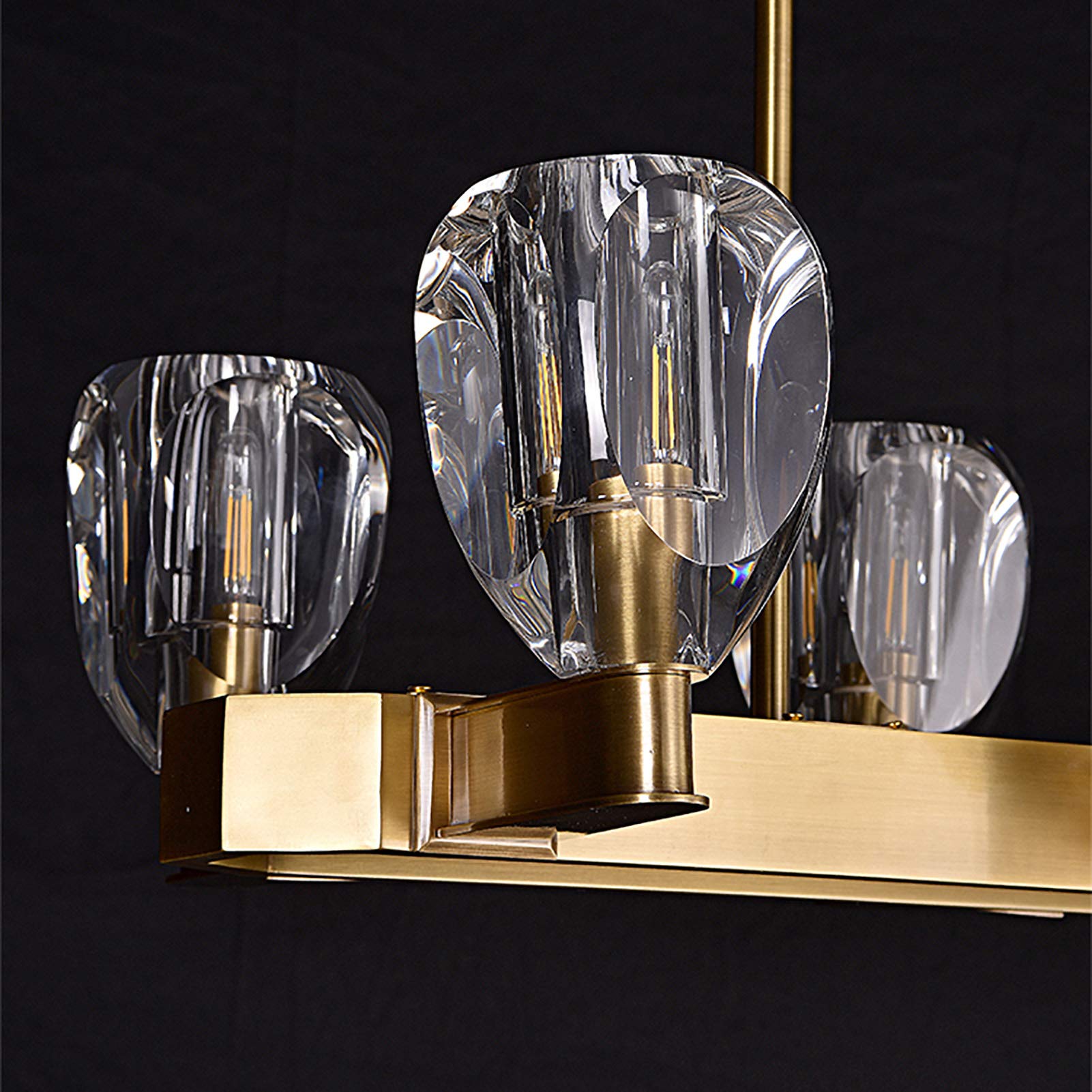 Crystal Shade Linear Chandelier-konalight