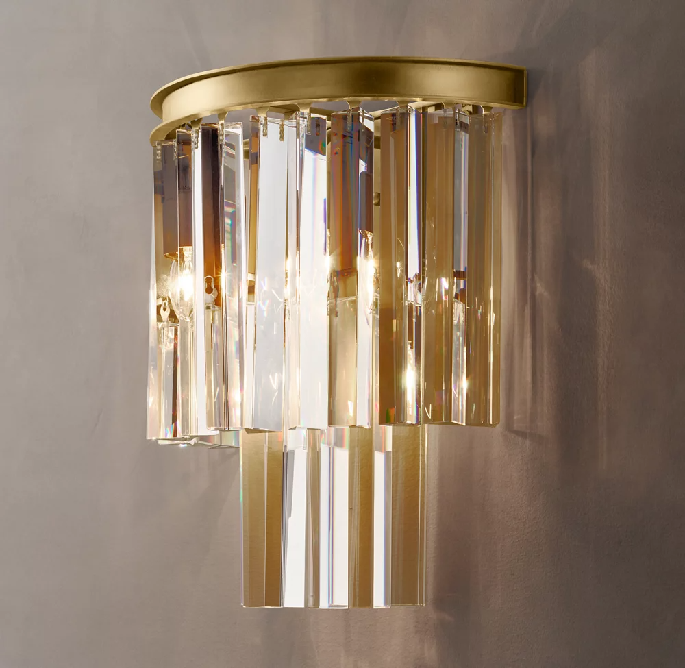 Multi-tier Crystal 1920s Odeon Sconce