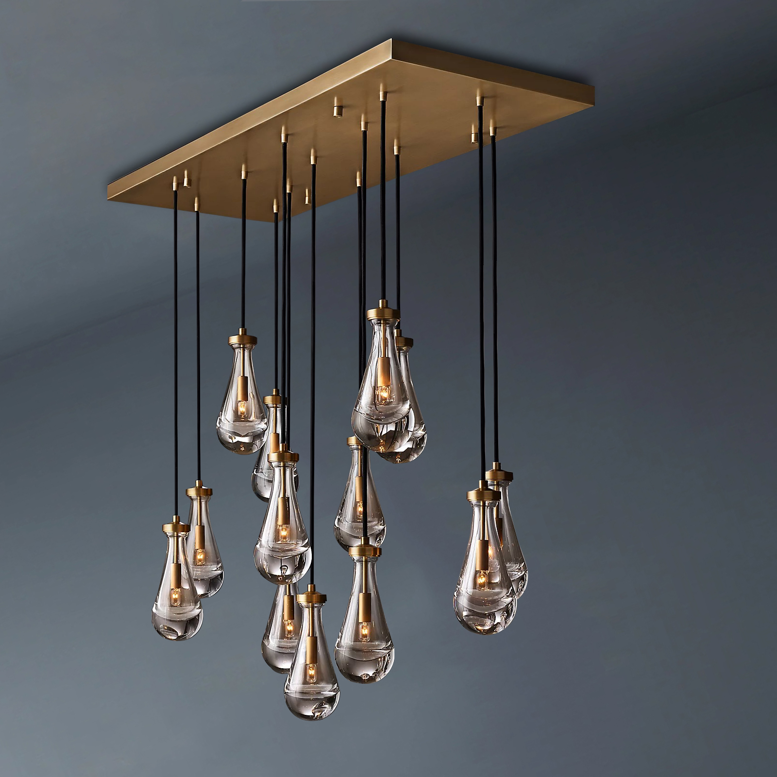 Raindrop Rectangular Chandelier 54"-konalight