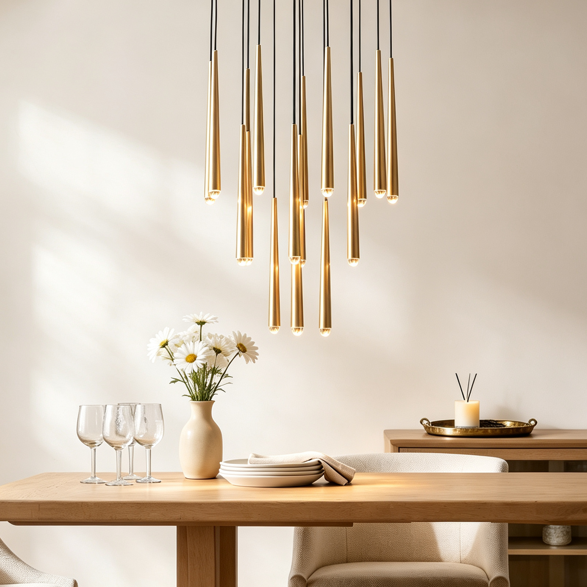 Aquinas Tapered Tubular Round Chandelier 30" For Kitchen Island Chandelier-lampselegant