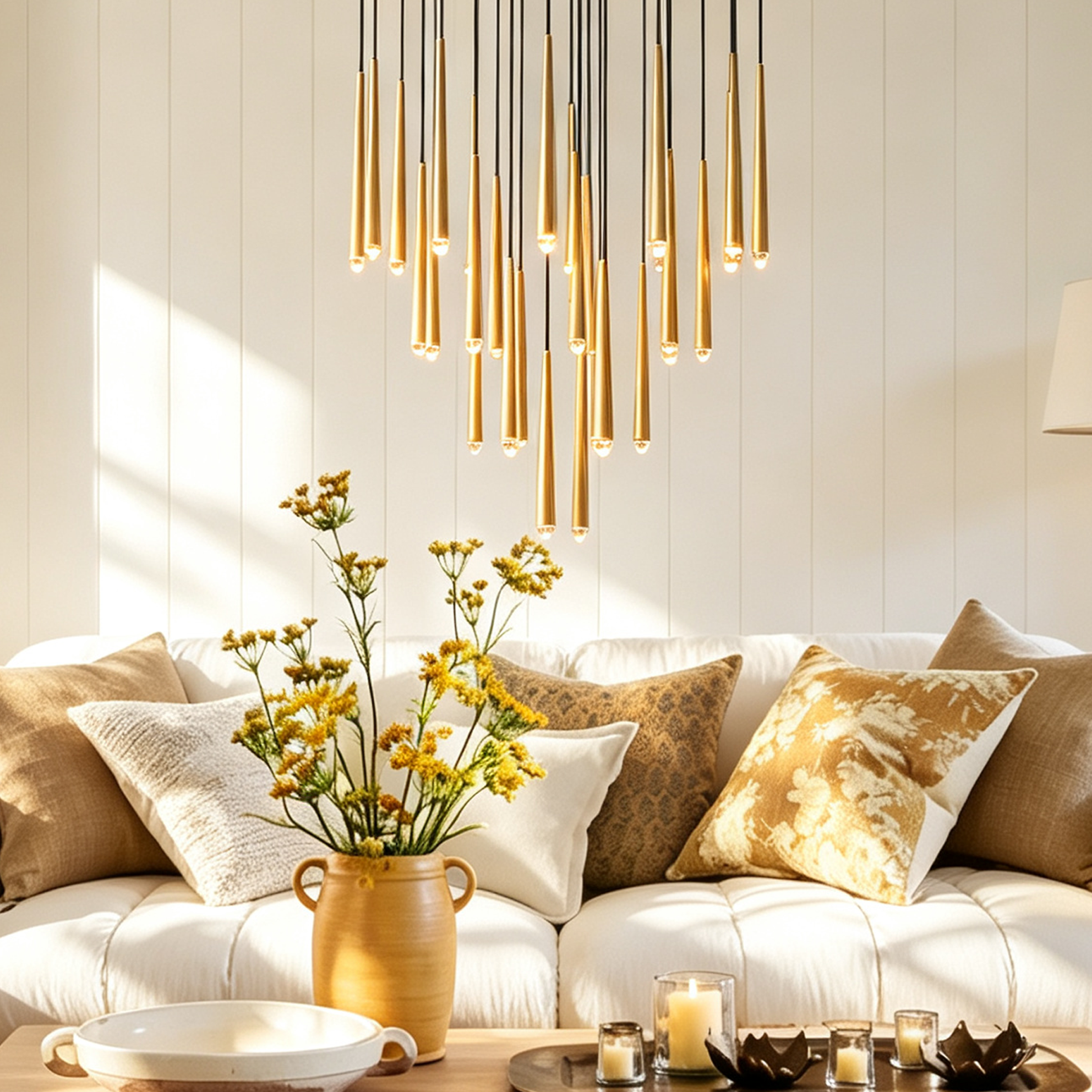 Aquinas Tapered Tubular Round Chandelier 48" For Kitchen Island Chandelier-lampselegant