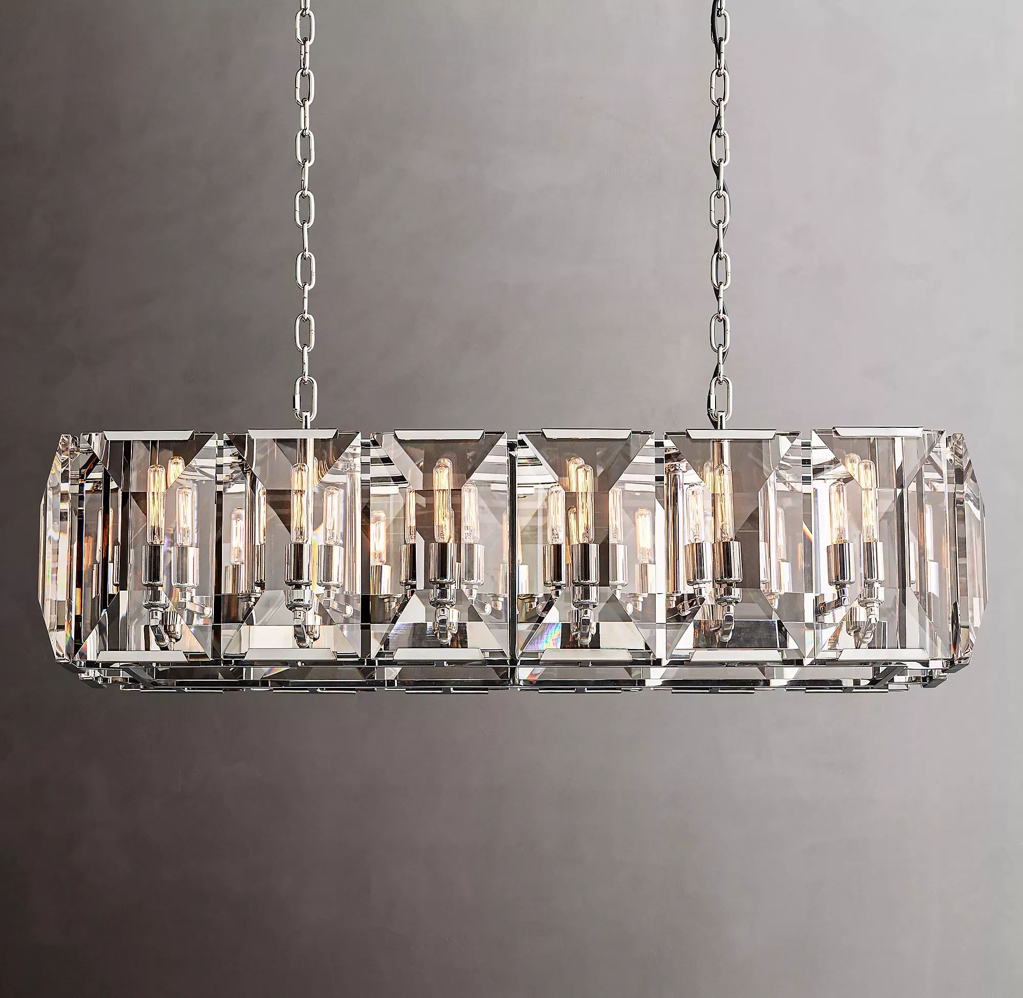 Harlow Crystal Rectangular Chandelier 42"-konalight