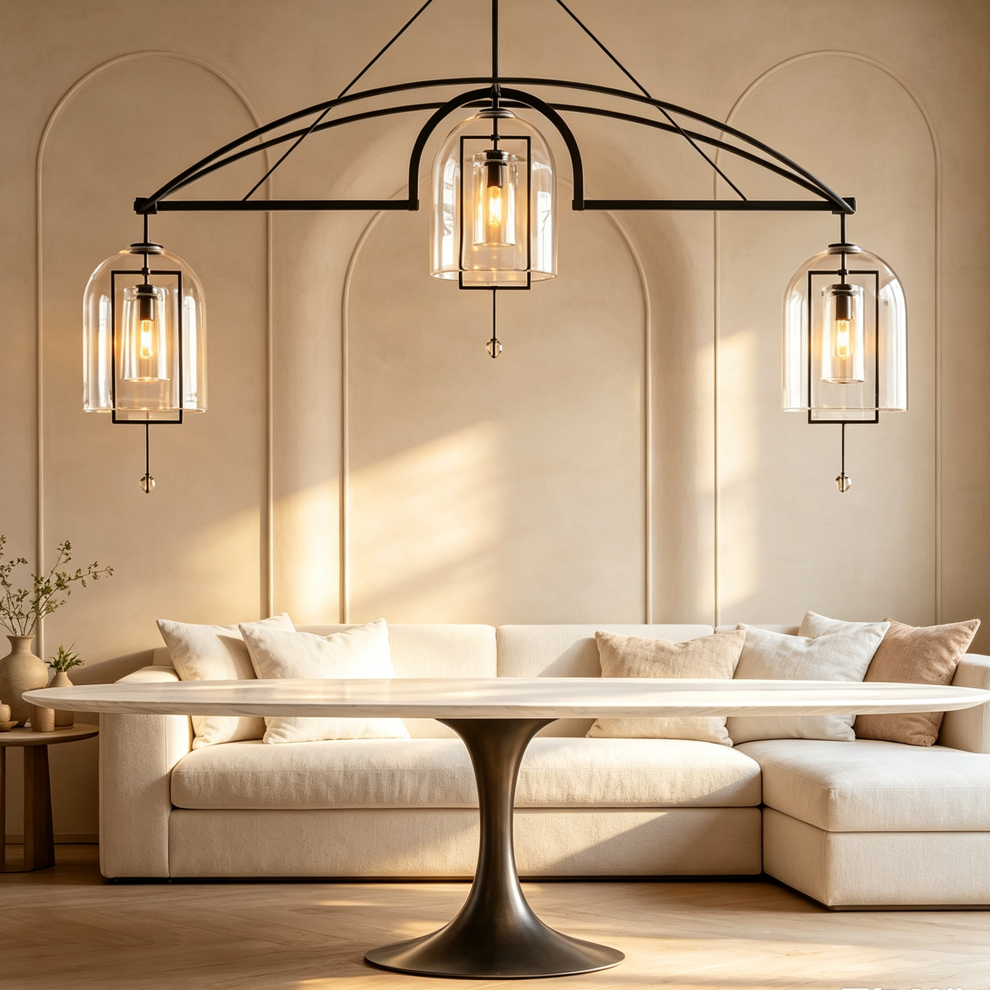 Fulcrum Linear Chandelier 85" For Living Room-lampselegant