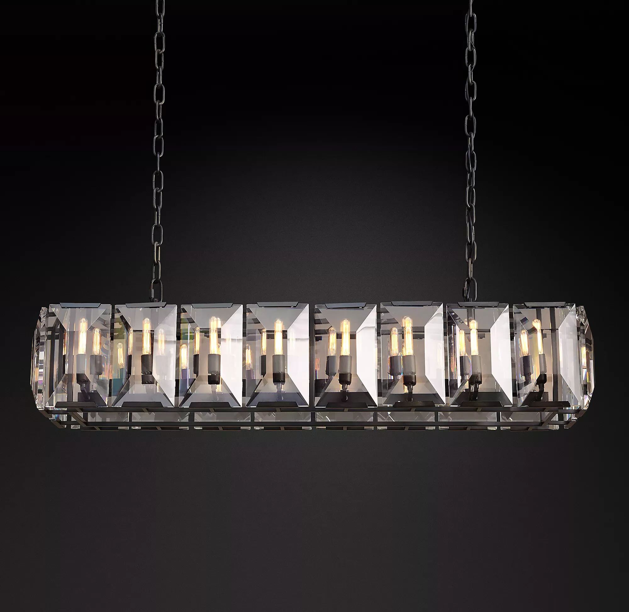 Harlow Crystal Rectangular Chandelier 54"/62"/74"-konalight
