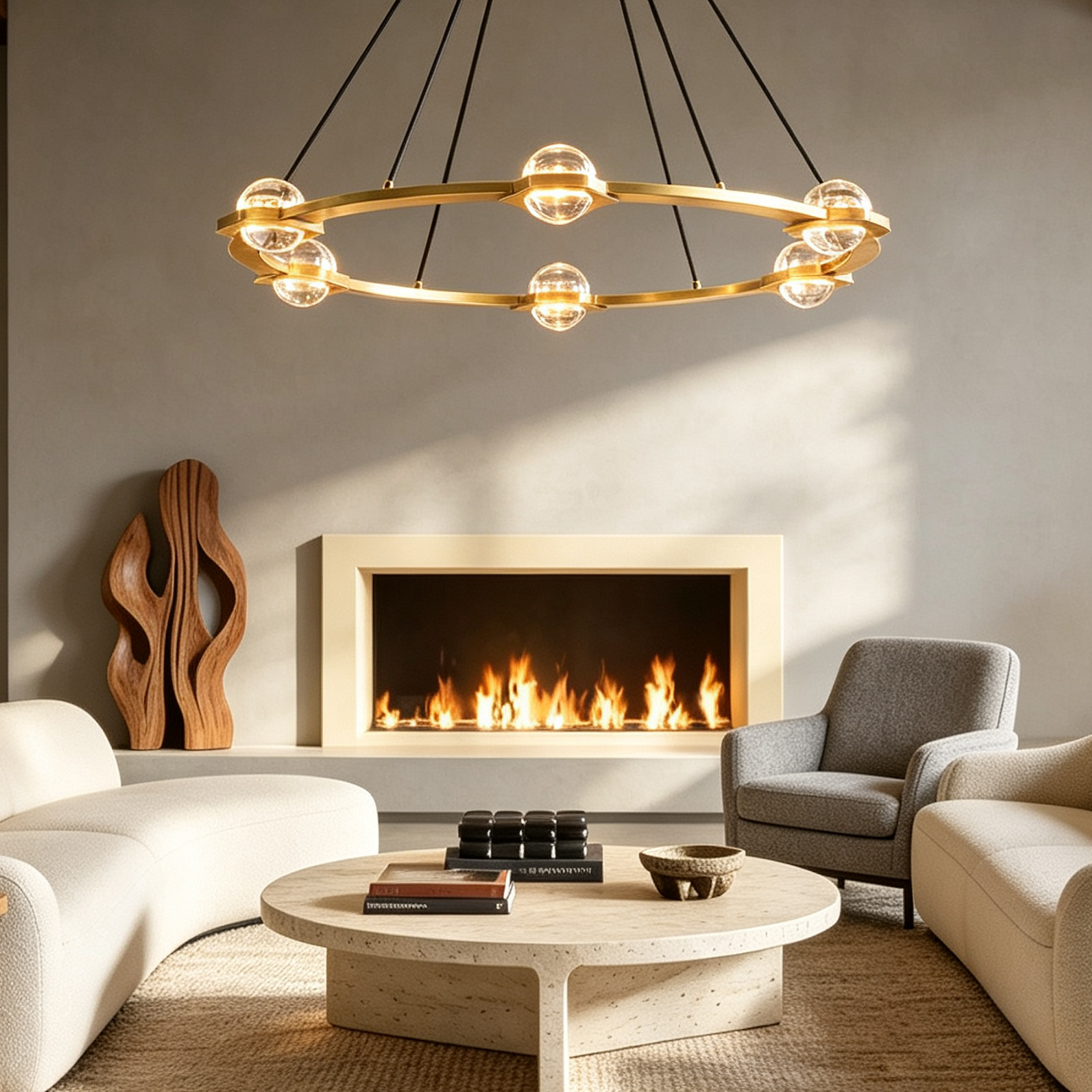 Eclatant Vintage Round Chandelier 36"-lampselegant