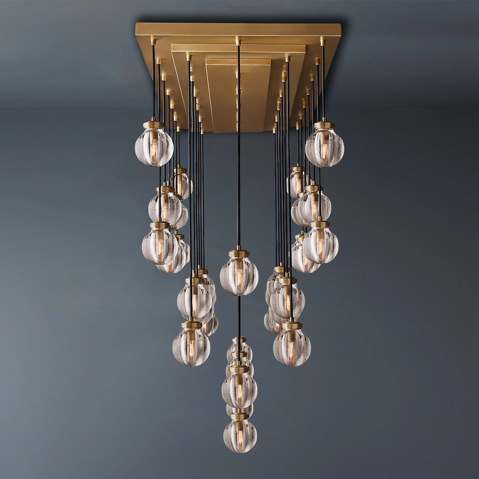 Pearl Linear Living Room Chandelier Vintage Light Fixture 72"-konalight