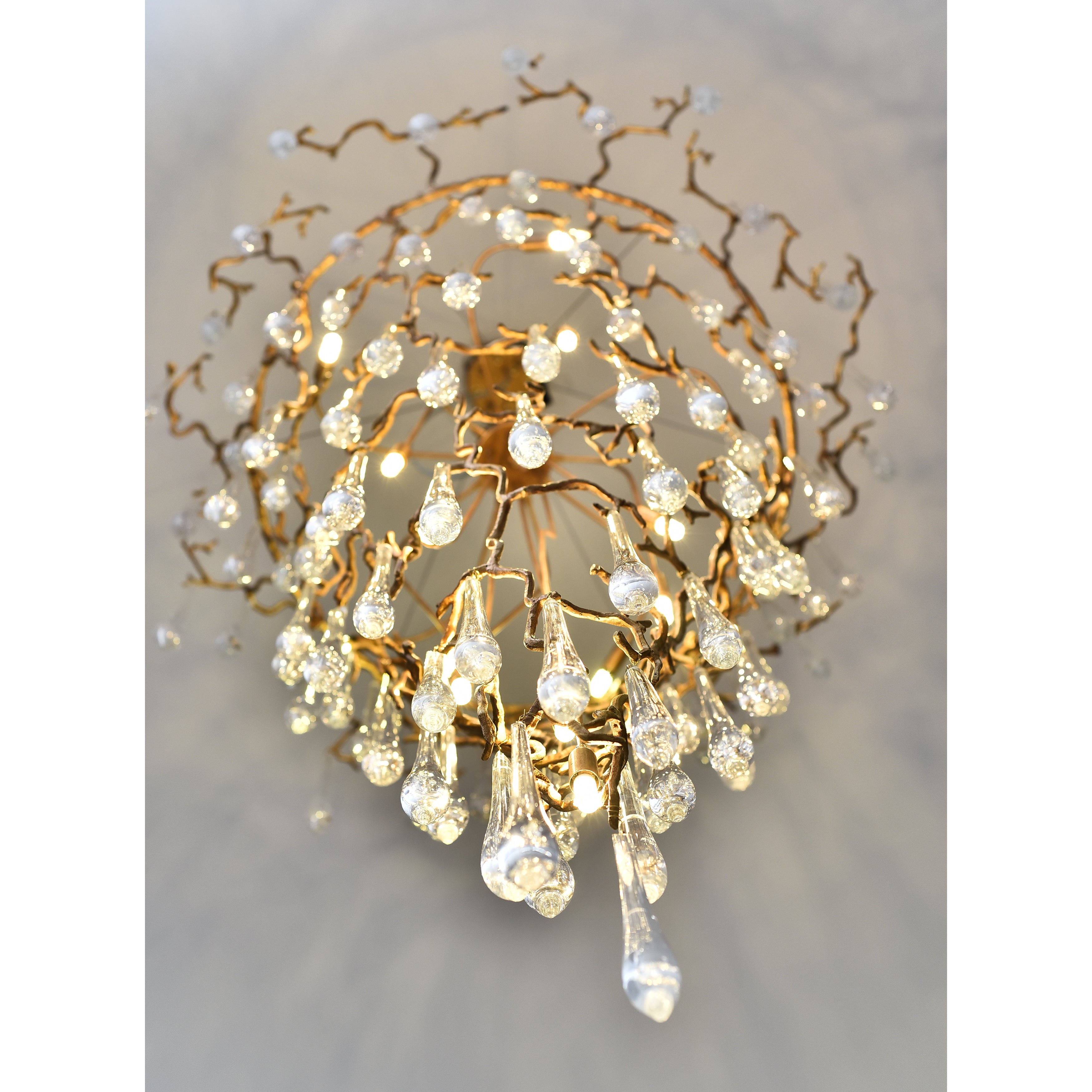Branching Round Foyer Teardrop Chandelier-konalight