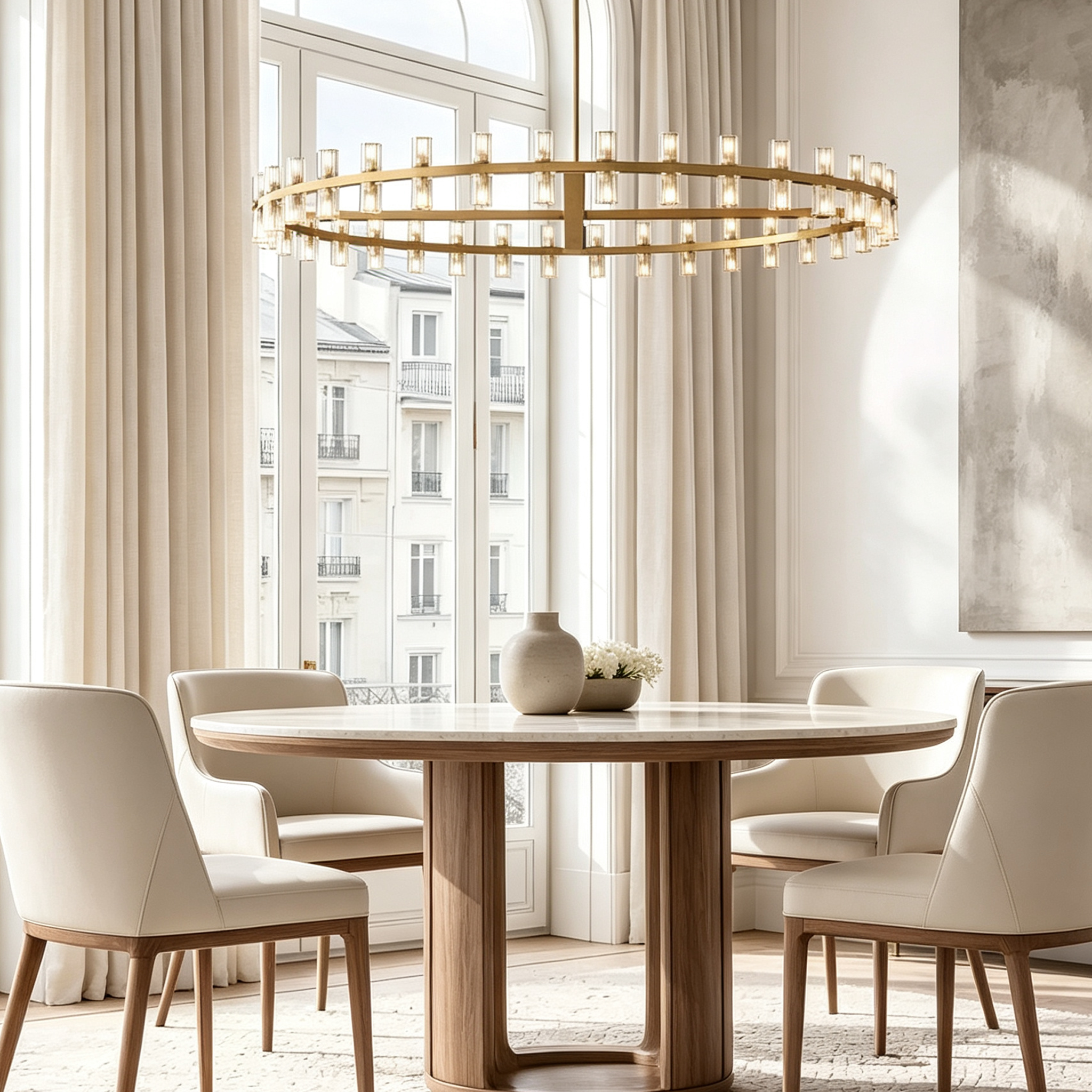 Arcachon Wine Glasses Led Round Crystal  Chandelier 60"