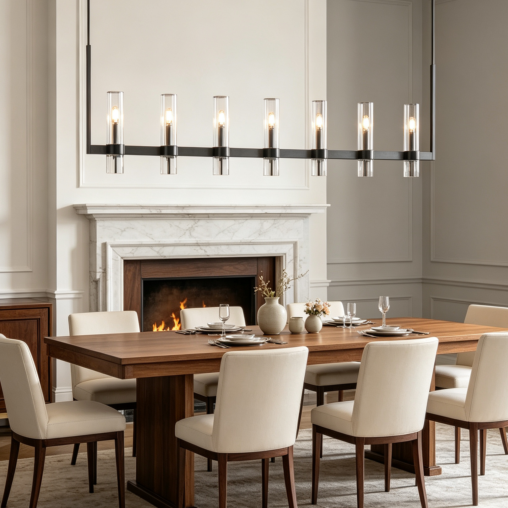 Ravelle Linear Glass Chandelier 59"