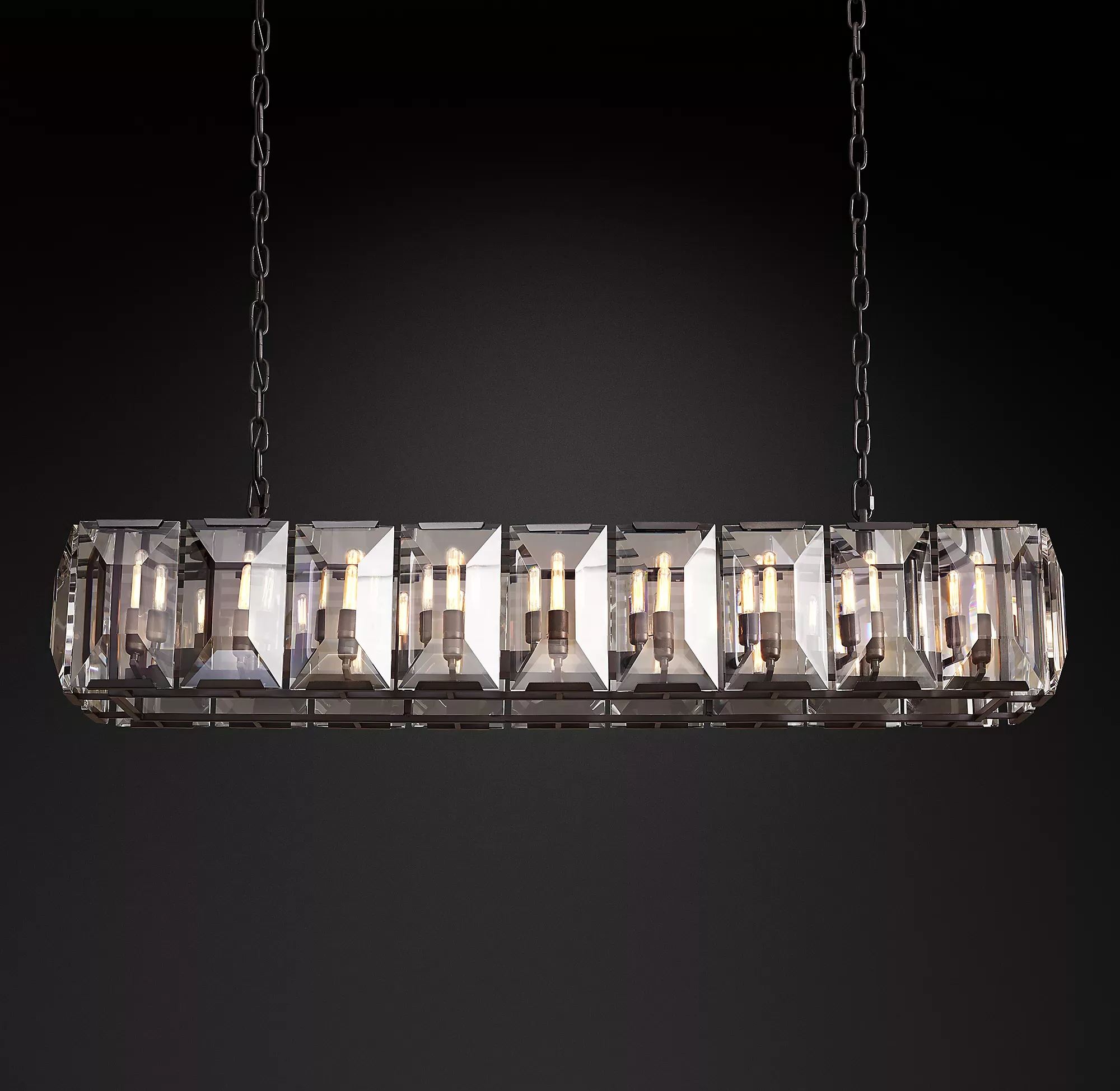 Harlow Crystal Rectangular Chandelier 54"/62"/74"-konalight