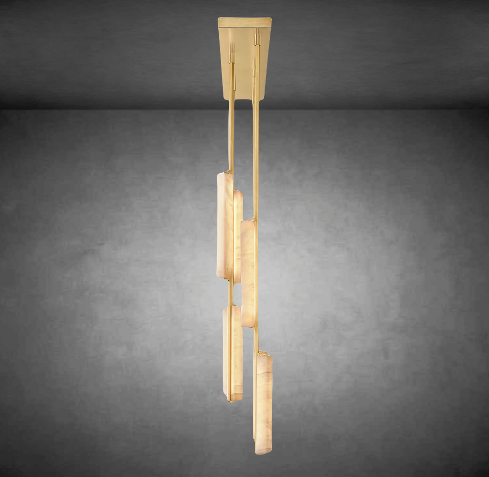 Audubon Alabaster Linear Chandelier 54"