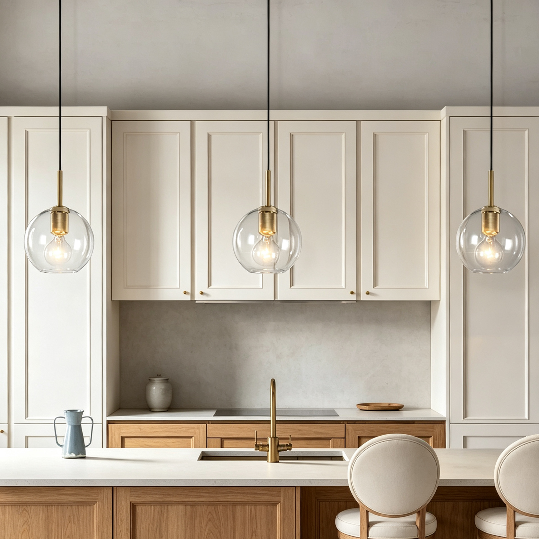 Utilitaire Round Glass Pendant Light