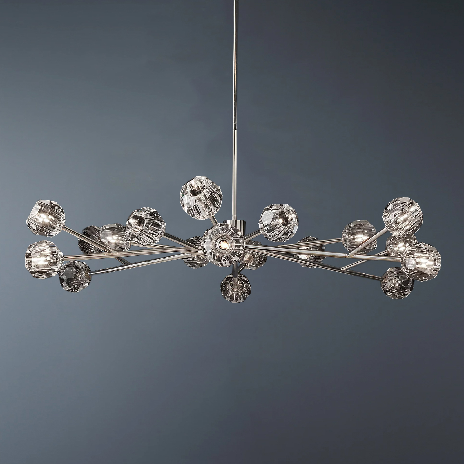 Boule De Crystal Ball Clear Glass Round Chandelier 60"-konalight