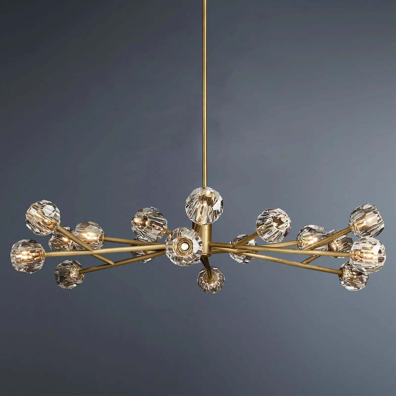 Boule De Crystal Ball Clear Glass Round Chandelier 60"-konalight