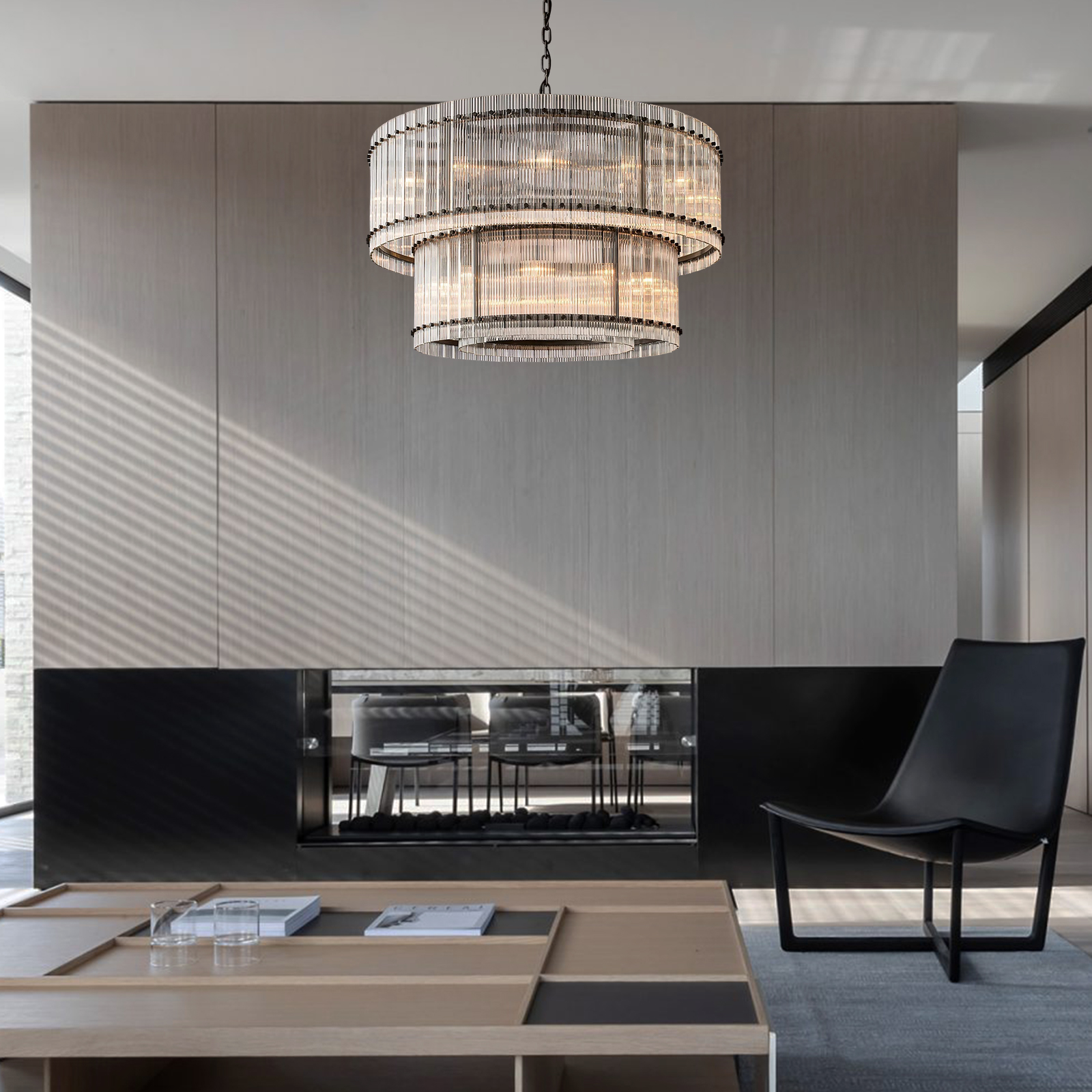 Hen Cbcro Modern 2-Tier luxury Round Chandelier 48"-konalight