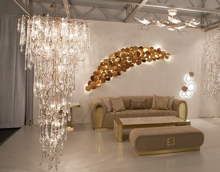 Branching Round Foyer Teardrop Chandelier-konalight