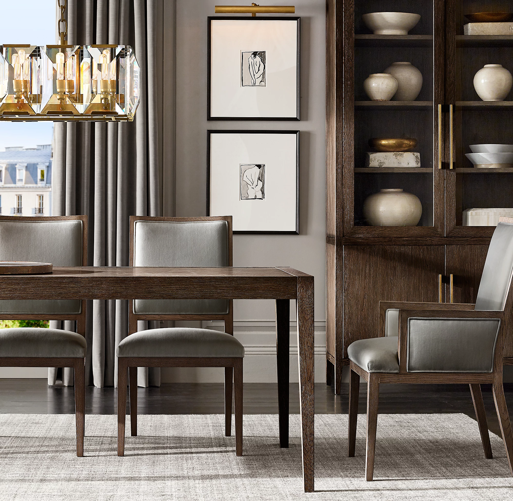 Harlow Crystal Rectangular Chandelier 42"-konalight