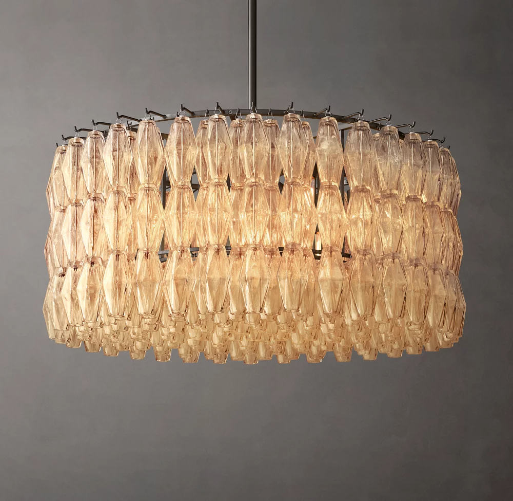 Mia Glass Round Chandelier 37" For Dinning Room-konalight