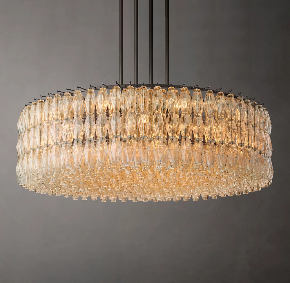 Mia Glass Round Chandelier 62" For Dinning Room-konalight
