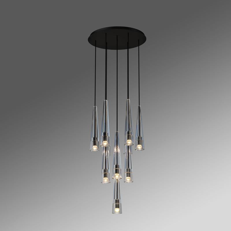 Apollin Round Crystal Chandelier For Kitchen Island Chandelier-konalight