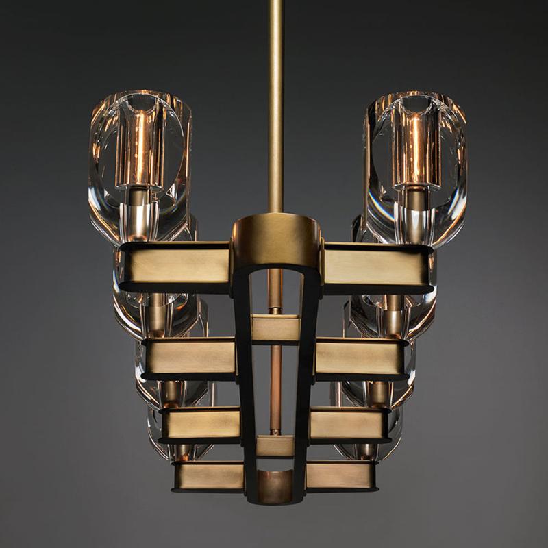 Crystal Shade Linear Chandelier-konalight