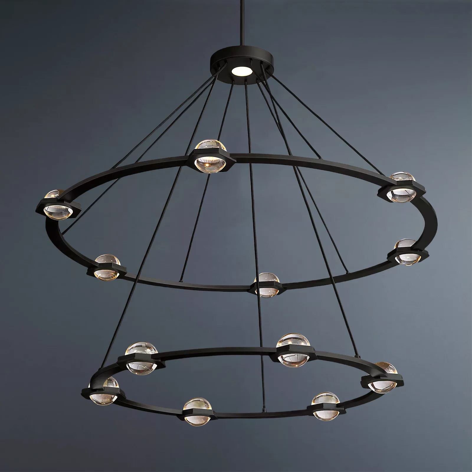 Eclatant Vintage Two-tier Round Chandelier 48"-konalight