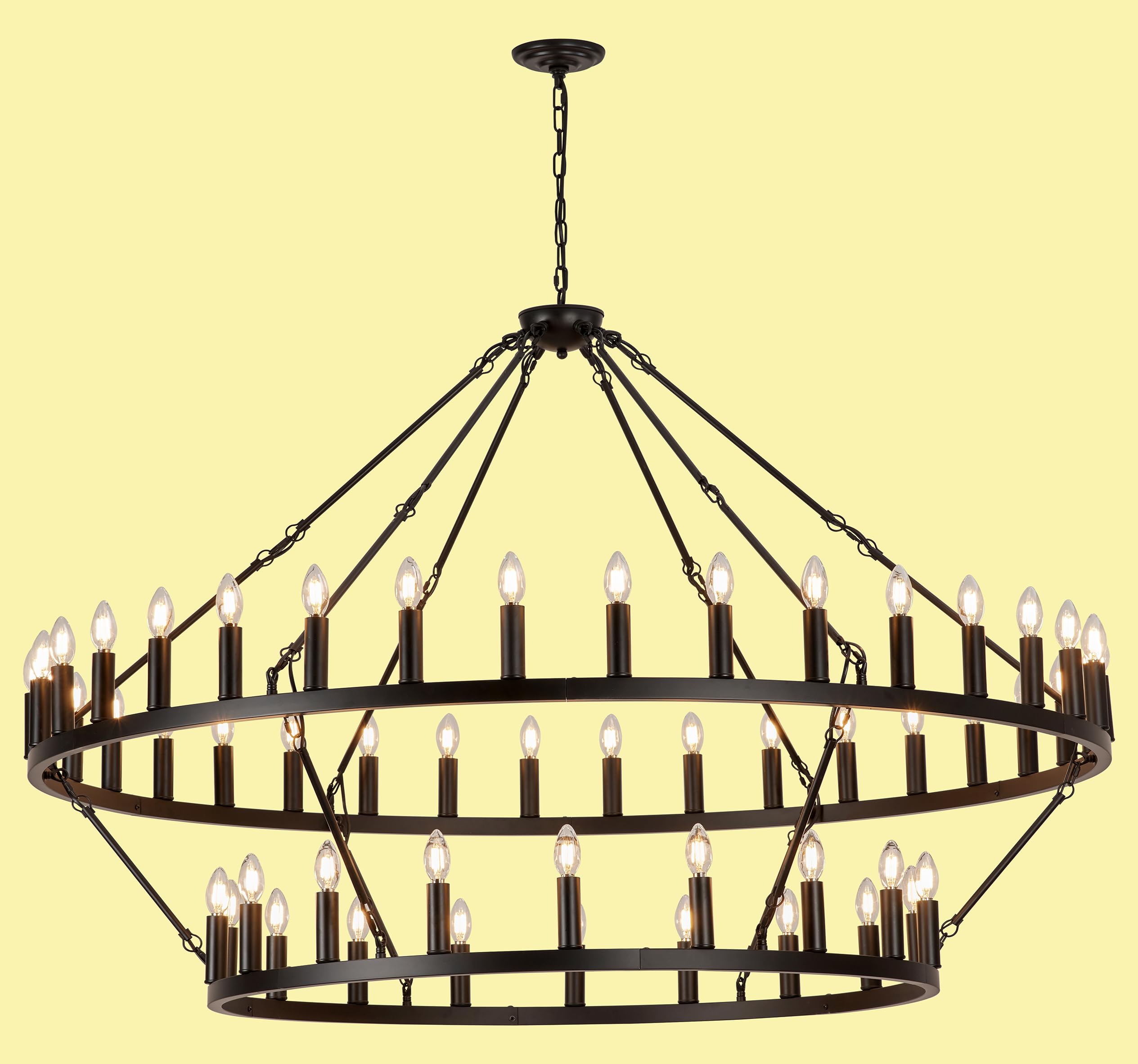 Camino Vintage Candelabra 2-Tier Round Chandelier 71“-konalight