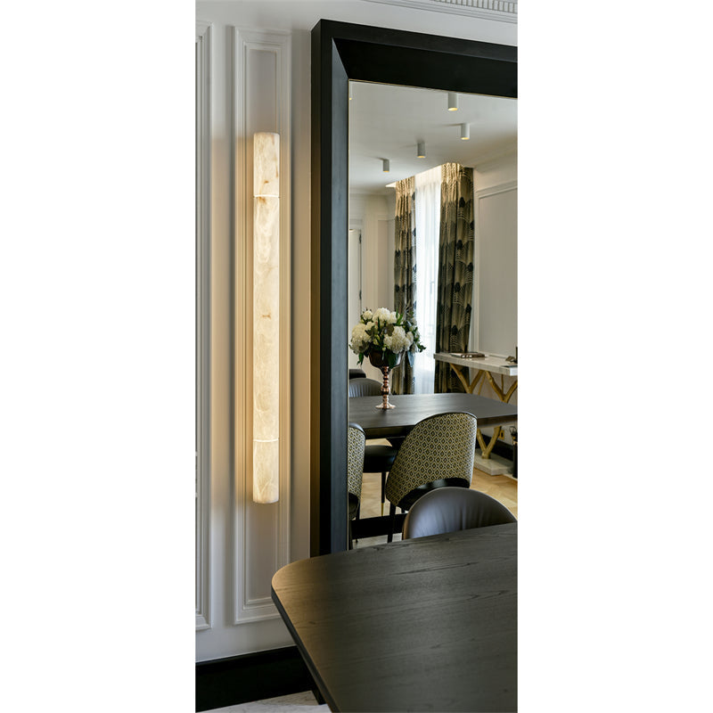 Charnele Marble Outdoor Long Wall Sconce-konalight