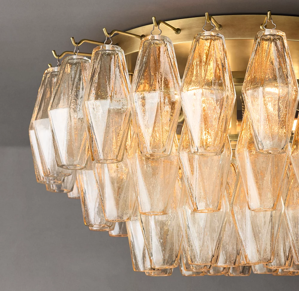 Mia Clear Glass Flushmount Chandelier For Dinning Room-konalight